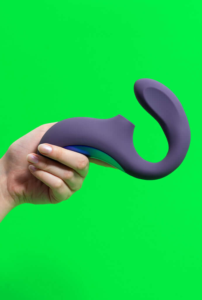 Sugador de Clitoris com vibrador ponto G foto nas mãos, pantynova | Sex Shop Produtos Eróticos Online
